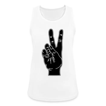 Black hand gesture peace - Women's Breathable Tank Top - white - Front - Zoe (177cm)