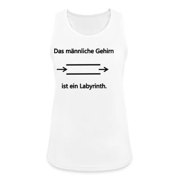 Labyrinth maennlich - Frauen Tank Top atmungsaktiv - Weiß - Vorne - Zoe (177cm)