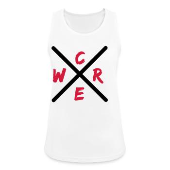 Crew Brush Red Wordmark - Women's Breathable Tank Top - white - Front - Zoe (177cm)