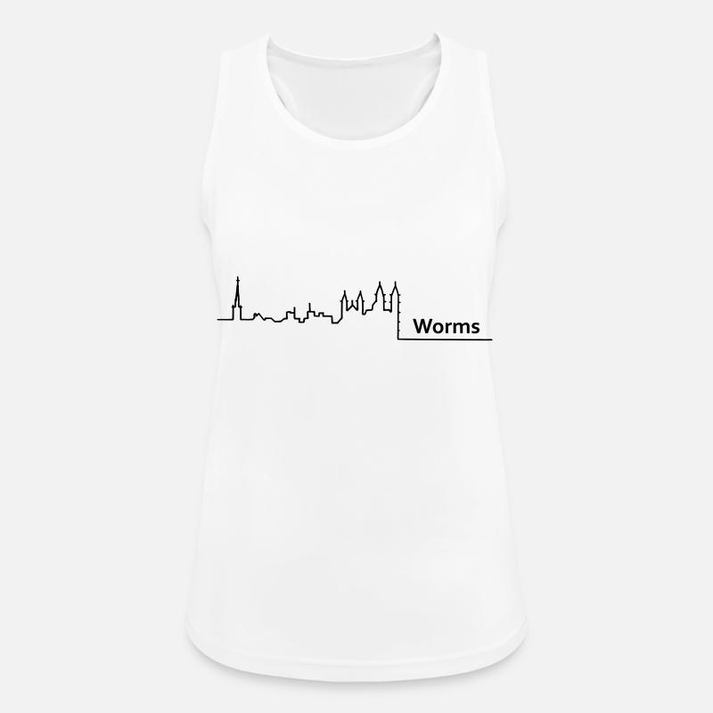 worms skyline - Women's Breathable Tank Top - white