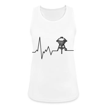 Heartbeat BBQ Grill Grilling - Women's Breathable Tank Top - white - Front - Zoe (177cm)