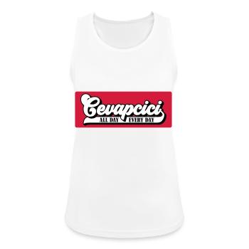 Les couleurs peuvent être modifiées | Cevapcici - Balkan Grill - Débardeur respirant Femme - blanc - Devant - Zoe (177cm)