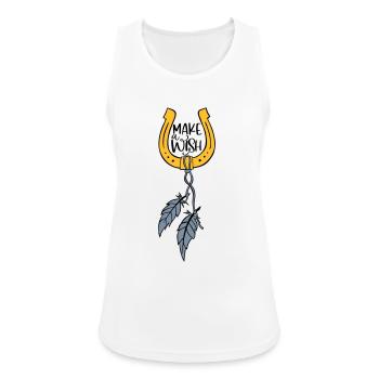 WISH HOOVES HORSE DREAMS HORSES WISH MOTIF - Women's Breathable Tank Top - white - Front - Zoe (177cm)