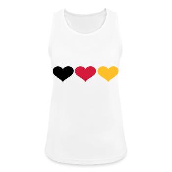 Deutschland Herzen - Frauen Tank Top atmungsaktiv - Weiß - Vorne - Zoe (177cm)