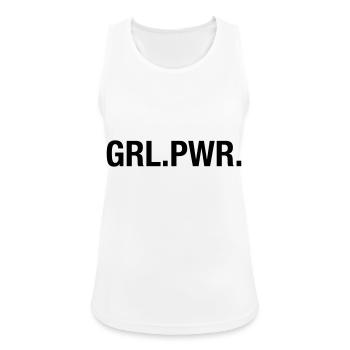 GRL.PWR. - Frauen Tank Top atmungsaktiv - Weiß - Vorne - Zoe (177cm)