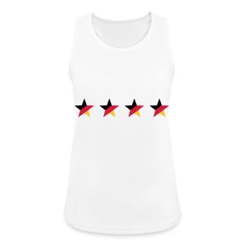 Deutschland 4 Sterne Fußball Weltmeister Germany - Frauen Tank Top atmungsaktiv - Weiß - Vorne - Zoe (177cm)