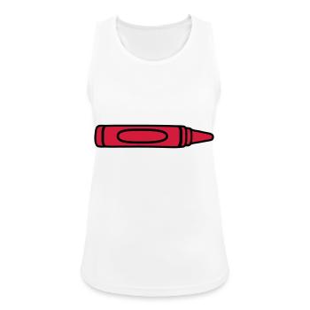 Red wax crayon cool design - Women's Breathable Tank Top - white - Front - Zoe (177cm)