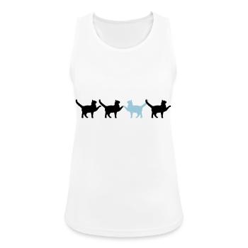 4 Katzen Freunde Team Vier Pfoten Hände Begrüßung - Frauen Tank Top atmungsaktiv - Weiß - Vorne - Zoe (177cm)