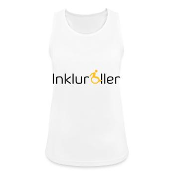 Inkluroller - Frauen Tank Top atmungsaktiv - Weiß - Vorne - Zoe (177cm)