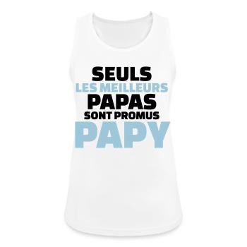 seuls les meilleurs papas sont promus papy - Débardeur respirant Femme - blanc - Devant - Zoe (177cm)