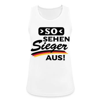 So sehen Sieger aus - Frauen Tank Top atmungsaktiv - Weiß - Vorne - Zoe (177cm)