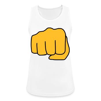 Emoji Fist Sketch Couleur - Débardeur respirant Femme - blanc - Devant - Zoe (177cm)