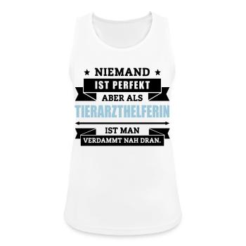 Funshirt Tierarzthelferin - Frauen Tank Top atmungsaktiv - Weiß - Vorne - Zoe (177cm)