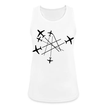 chemtrails many lines top down plane fly pilot mac - Women's Breathable Tank Top - white - Front - Zoe (177cm)