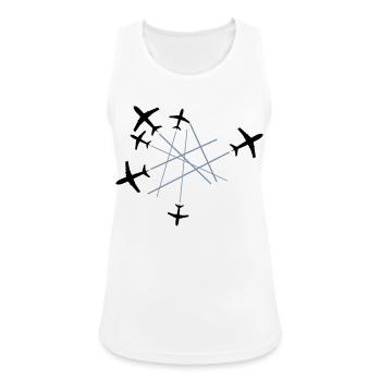 chemtrails viele linien oben unten flugzeug fliege - Frauen Tank Top atmungsaktiv - Weiß - Vorne - Zoe (177cm)