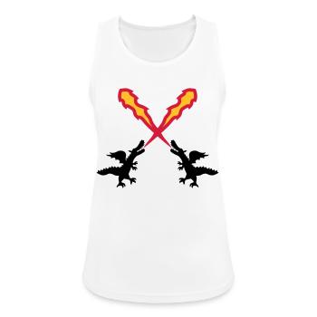 2 freunde team paar feuer spucken flammen silhuett - Frauen Tank Top atmungsaktiv - Weiß - Vorne - Zoe (177cm)