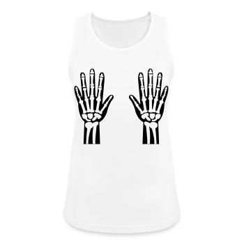 Skeleton Hands 01 - Women's Breathable Tank Top - white - Front - Zoe (177cm)