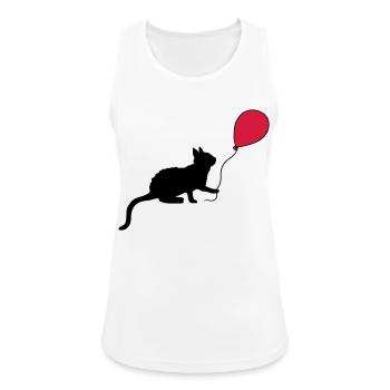 Red Balloon Kitten Plays - Women's Breathable Tank Top - white - Front - Zoe (177cm)