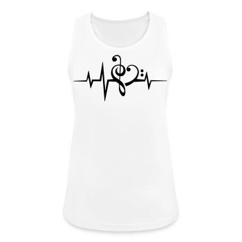 Music notes pulse heartbeat i love music, heart - Women's Breathable Tank Top - white - Front - Zoe (177cm)