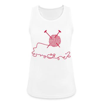 Wollknäuel mit Nadeln / wool n knitting needles ( - Women's Breathable Tank Top - white - Front - Zoe (177cm)