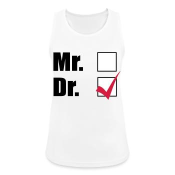 Doktortitel - Frauen Tank Top atmungsaktiv - Weiß - Vorne - Zoe (177cm)