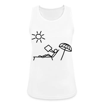 Read sunbathing & newspaper - Women's Breathable Tank Top - white - Front - Zoe (177cm)