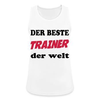 Der beste trainer der welt - Débardeur respirant Femme - blanc - Devant - Zoe (177cm)