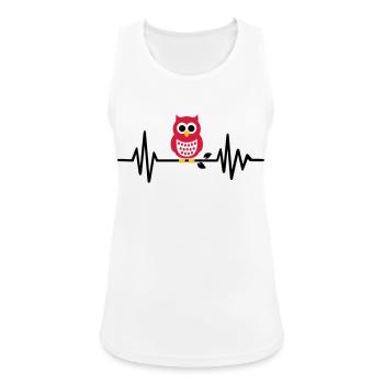 Eule - Frauen Tank Top atmungsaktiv - Weiß - Vorne - Zoe (177cm)