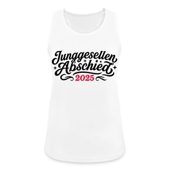 Junggesellen Abschied 2025 - Frauen Tank Top atmungsaktiv - Weiß - Vorne - Zoe (177cm)