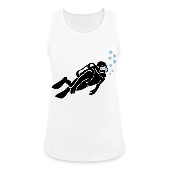 Taucher Silhouette Tauchen - Frauen Tank Top atmungsaktiv - Weiß - Vorne - Zoe (177cm)