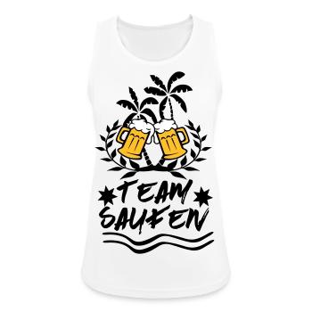 Team Saufen Malle JGA Party Design - Frauen Tank Top atmungsaktiv - Weiß - Vorne - Zoe (177cm)