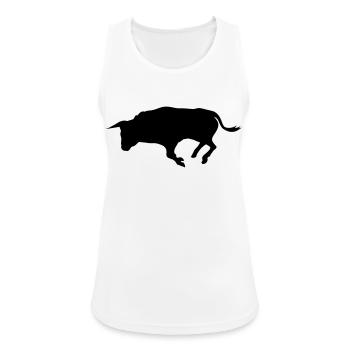 stier - Frauen Tank Top atmungsaktiv - Weiß - Vorne - Zoe (177cm)