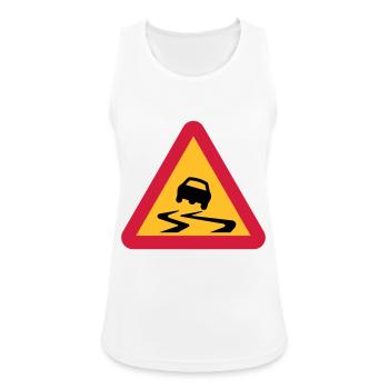 Rutsch-Auto-Warnschild - Frauen Tank Top atmungsaktiv - Weiß - Vorne - Zoe (177cm)
