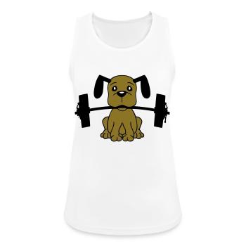 Chien Bodybuilder Muscles forts Gym Haltérophilie - Débardeur respirant Femme - blanc - Devant - Zoe (177cm)