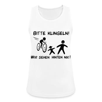 Bitte klingeln! Radfahrer-Kind - Frauen Tank Top atmungsaktiv - Weiß - Vorne - Zoe (177cm)