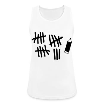 Striche - Stift - Frauen Tank Top atmungsaktiv - Weiß - Vorne - Zoe (177cm)