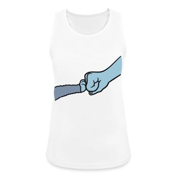 Katze Brofist Fist Pump - Frauen Tank Top atmungsaktiv - Weiß - Vorne - Zoe (177cm)