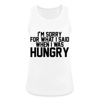 I'm sorry for what I said when I was hungry - Débardeur respirant Femme - blanc - Devant - Zoe (177cm)