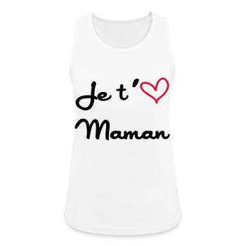 Je t'aime Maman - Débardeur respirant Femme - blanc - Devant - Zoe (177cm)