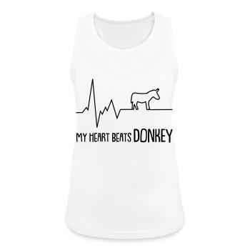 my heart beats donkey - Frauen Tank Top atmungsaktiv - Weiß - Vorne - Zoe (177cm)
