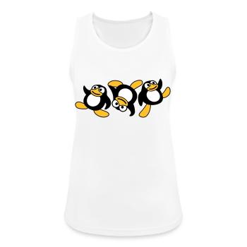 Three Breakdance Penguins Dancing Party Fun Music - Women's Breathable Tank Top - white - Front - Zoe (177cm)