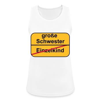 große Schwester - Frauen Tank Top atmungsaktiv - Weiß - Vorne - Zoe (177cm)