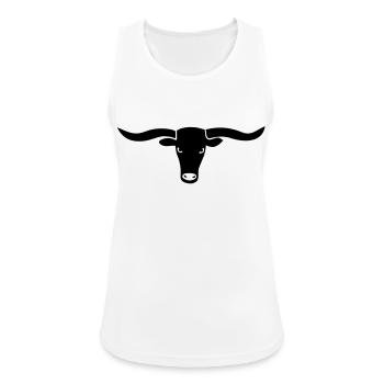bulle bullig polizei ochse horn hörner rodeo evil - Frauen Tank Top atmungsaktiv - Weiß - Vorne - Zoe (177cm)