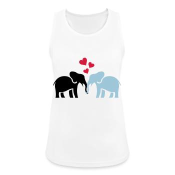 elefanten_liebe - Frauen Tank Top atmungsaktiv - Weiß - Vorne - Zoe (177cm)