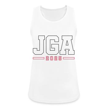 JGA 2025 Kontur Junggesellenabschied - Frauen Tank Top atmungsaktiv - Weiß - Vorne - Zoe (177cm)