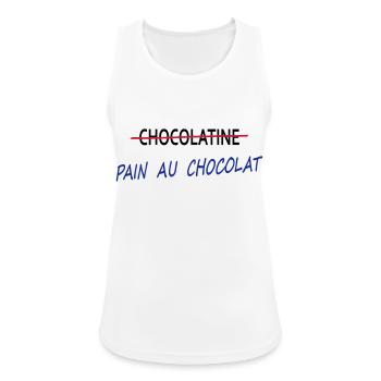 Pain au chocolat - Débardeur respirant Femme - blanc - Devant - Zoe (177cm)