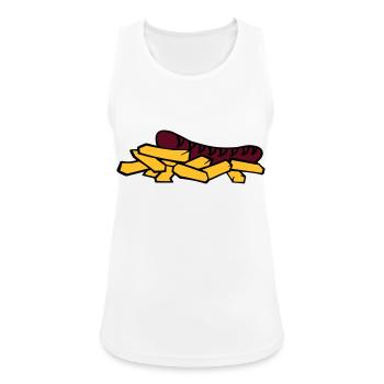 currywurst frite saucisse - Débardeur respirant Femme - blanc - Devant - Zoe (177cm)