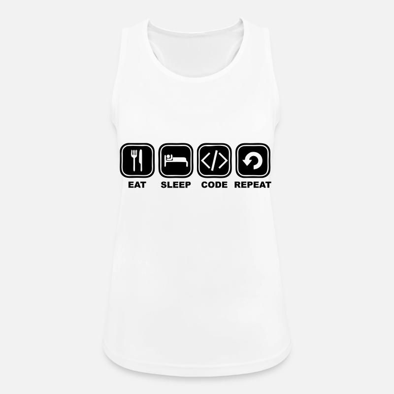 Eat, sleep, Code, Repeat - Women's Breathable Tank Top - white