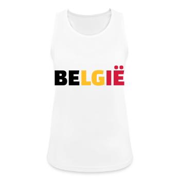 Belgien - Frauen Tank Top atmungsaktiv - Weiß - Vorne - Zoe (177cm)