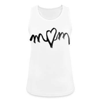 I heart MOM love - das Geschenk zum Muttertag - Frauen Tank Top atmungsaktiv - Weiß - Vorne - Zoe (177cm)